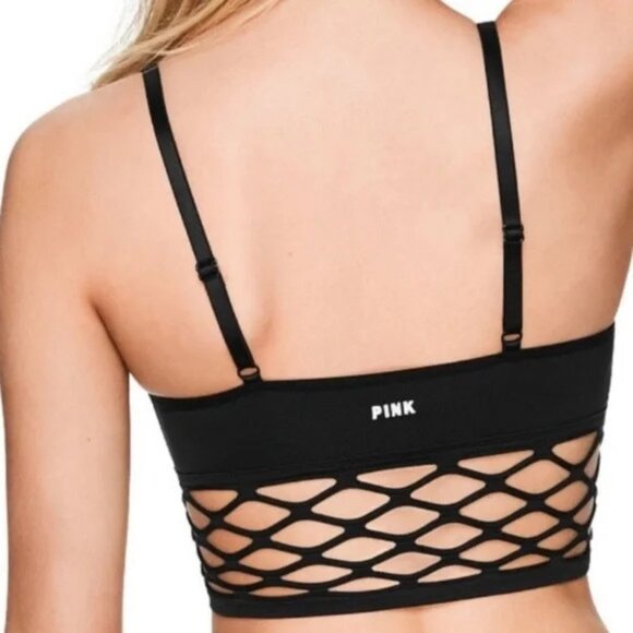 Victoria's Secret Pink Women's Black Long Line Sports Bra - Size Medium, NWOT - Picture 2 of 6